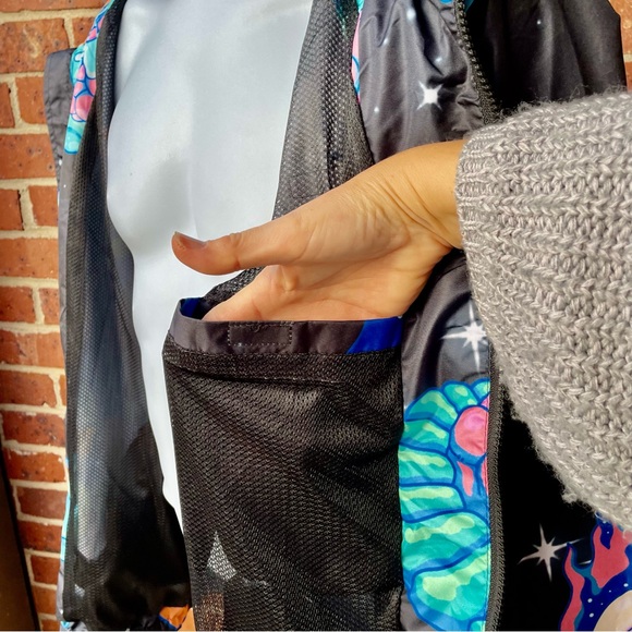 NWT Members Only Adult Swim Rick & Morty Jacket Windbreaker Coat Large Lined - Picture 5 of 14